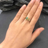 Elegant 18k Gold Vermeil Natural Emerald Ring, perfect May birthstone gift symbolizing harmony and healing. Ideal for daily wear.