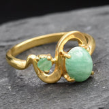 Beautiful 18k Gold Vermeil Ring featuring a natural oval Emerald, a gift that embodies emotional healing and renewal.