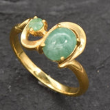 Classic Oval Emerald Ring in 18k Gold Vermeil, a stunning May birthstone piece signifying beauty and emotional balance.