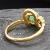 Luxurious Gold Vermeil Emerald Ring with an oval stone, a radiant May birthstone symbolizing growth and healing, perfect for any occasion.