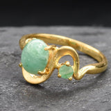 Stunning Oval Emerald Ring in 18k Gold Vermeil, a meaningful May birthstone for growth and special celebrations.