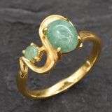 Natural Emerald Ring made in 18k Gold Vermeil with Oval Natural Green Emerald in Prong setting, May Birthstone gift idea, symbolizes growth, harmony, and deep emotional healing, ideal for everyday wear and perfect for birthday gifting and special occasions.