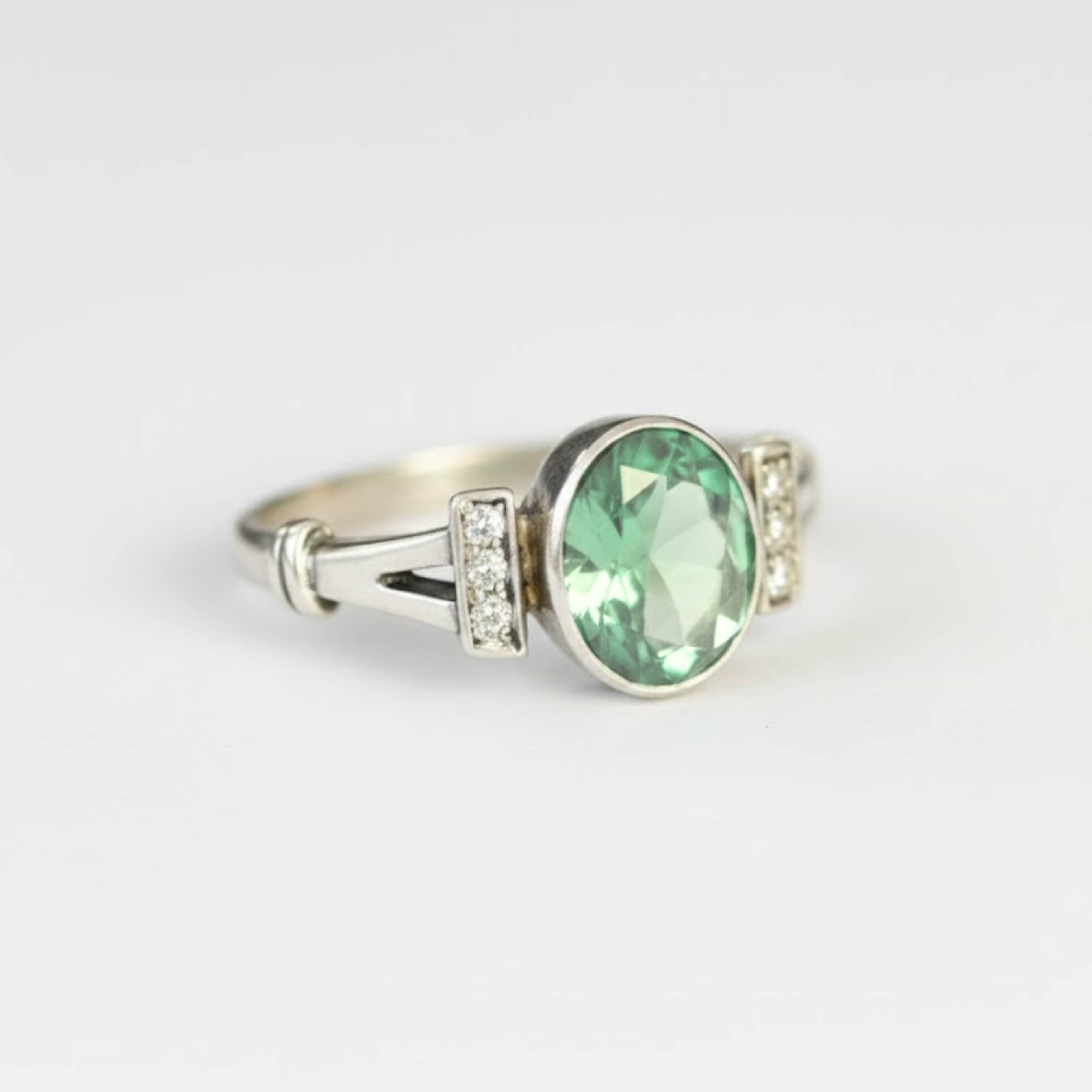 Created Emerald Ring made in 925 Sterling Silver with Created Mint Emerald in Bezel setting, May Birthstone gift idea, symbolizes, ideal for everyday wear and perfect for birthday gifting and special occasions.