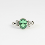 Elegant 925 Sterling Silver Created Emerald Ring with Mint Emerald, a beautiful May birthstone gift for any occasion.
