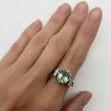 Stylish Created Emerald Ring in 925 Sterling Silver, showcases a Mint Emerald, perfect for birthday gifts and daily elegance.