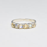 Gold Opal Ring - Half Eternity Gold Band - October Birthstone Ring