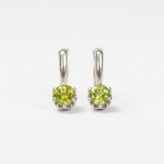 Natural Peridot Earrings - Green Drop Earrings, Dainty Peridot Studs