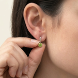 Natural Peridot Earrings - Green Drop Earrings, Dainty Peridot Studs