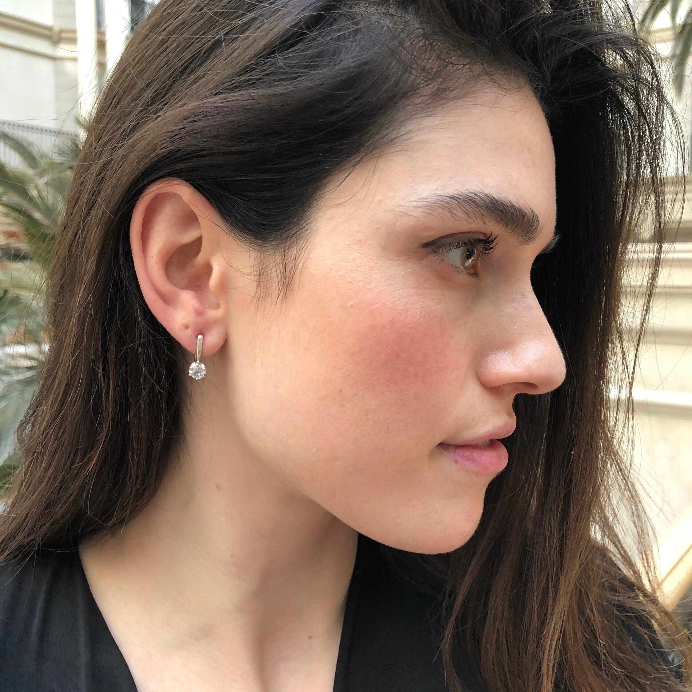 Peridot Earring, Natural Peridot, Green Dainty Earring, August Birthstone, Green Diamond Earring, August Earring, Solid Silver Earring