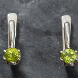 Natural Peridot Earrings - Green Drop Earrings, Dainty Peridot Studs