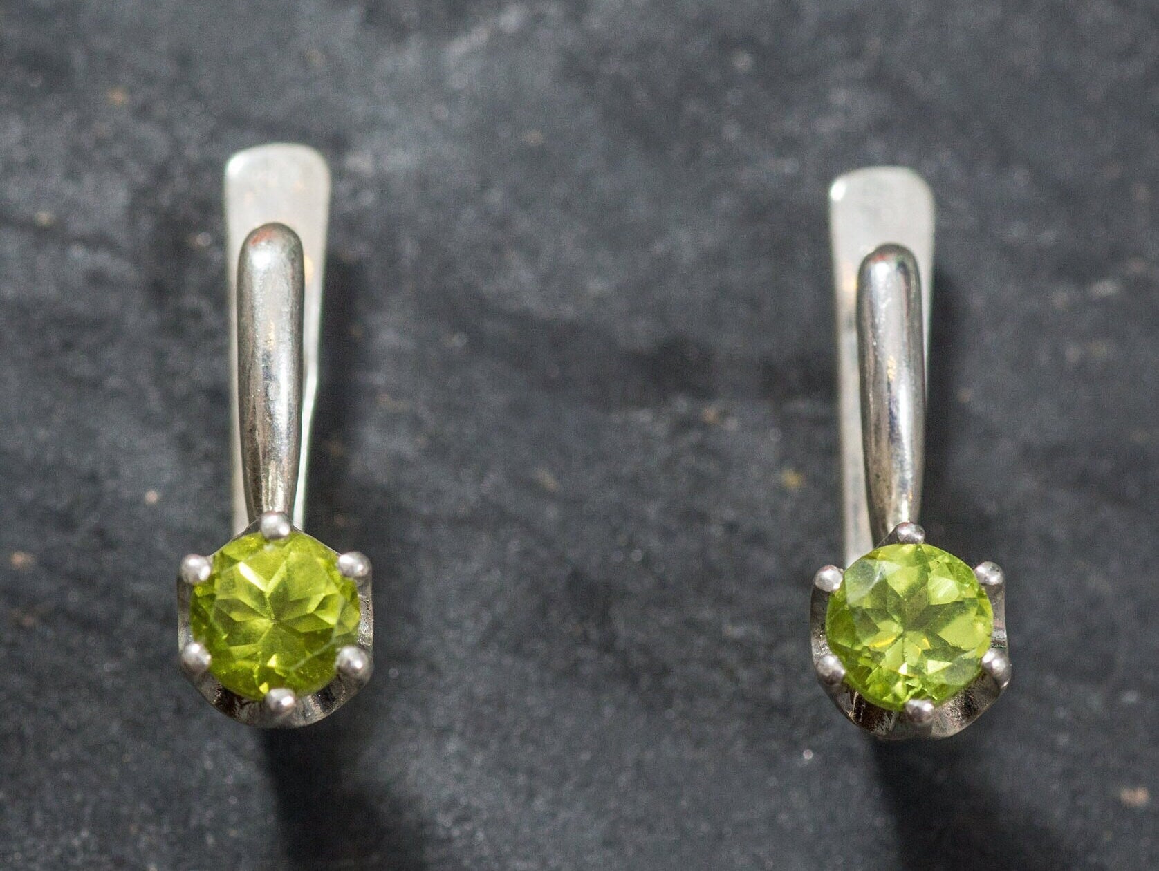 Natural Peridot Earrings - Green Drop Earrings, Dainty Peridot Studs