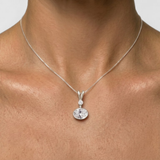 Oval Diamond Necklace - Diamond Bridal Necklace - Sparkly Diamond Pendant