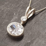 Oval Diamond Necklace - Diamond Bridal Necklace - Sparkly Diamond Pendant