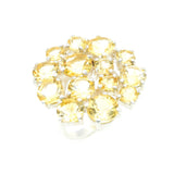 Citrine Statement Ring - Yellow Cocktail Ring - Flower Citrine Ring