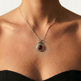 Carnelian Pendant - Egyptian Necklace - Red Vintage Necklace