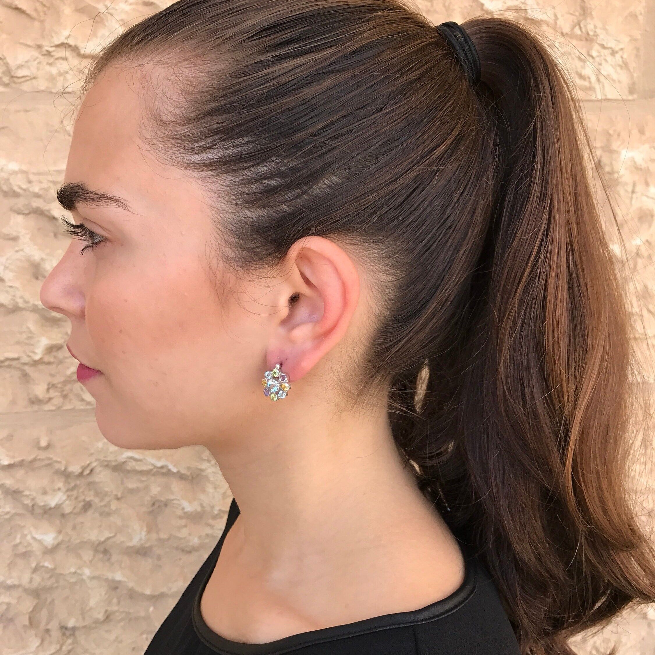 Elegant 925 Sterling Silver Ruby Earrings with Round Natural Red Rubies, perfect for birthdays and everyday elegance.