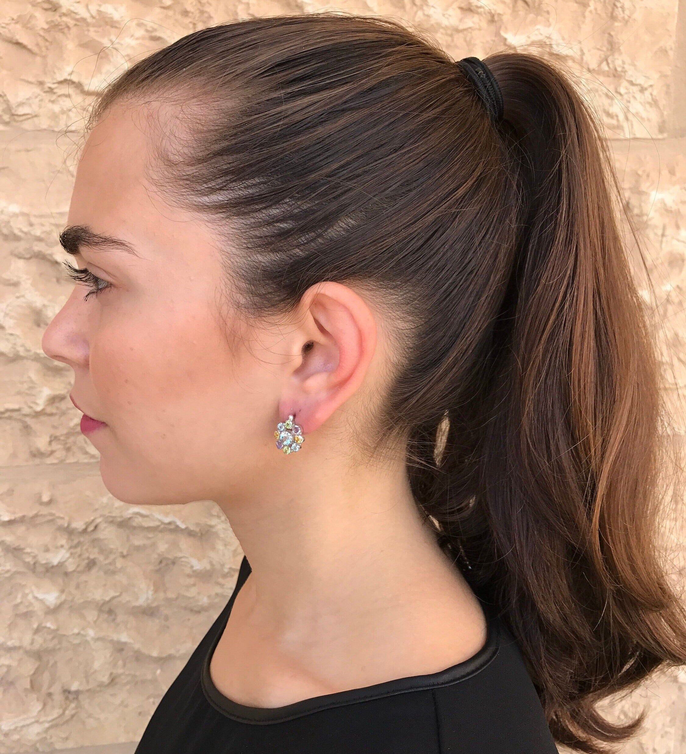 Elegant 925 Sterling Silver Ruby Earrings with Round Natural Red Rubies, perfect for birthdays and everyday elegance.