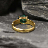 Emerald Gold Ring - Vintage Emerald Ring - Tribal Emerald Ring