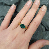 Emerald Gold Ring - Vintage Emerald Ring - Tribal Emerald Ring