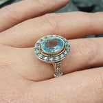 Blue Topaz Ring, Natural Blue Topaz, Vintage Topaz Ring, Vintage Ring, Topaz Ring, December Birthstone, Antique Ring, Antique Topaz Ring