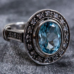 Blue Topaz Ring, Natural Blue Topaz, Vintage Topaz Ring, Vintage Ring, Topaz Ring, December Birthstone, Antique Ring, Antique Topaz Ring