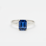Beautiful created blue sapphire ring in 925 Sterling Silver, perfect for expressing love and loyalty on special occasions.