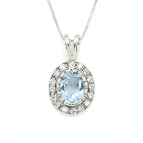 Blue Topaz Pendant, Natural Blue Topaz, December Birthstone, Blue Oval Pendant, Blue Victorian Pendant, Vintage Pendant, 925 Sterling Silver