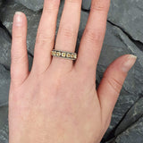 Citrine Silver Band - Yellow Half Eternity Ring - Stackable Citrine Band