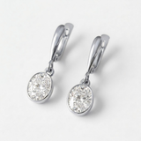 Dangling Diamond Earrings - Sparkly Oval Earrings - Vintage Drop Earrings