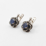 Natural Sapphire Earrings made in 925 Sterling Silver with Round Natural Blue Sapphire in Prong setting, September Birthstone gift idea, symbolizes sincerity, truth, and faithfulness, ideal for everyday wear and perfect for birthday gifting and special occasions.