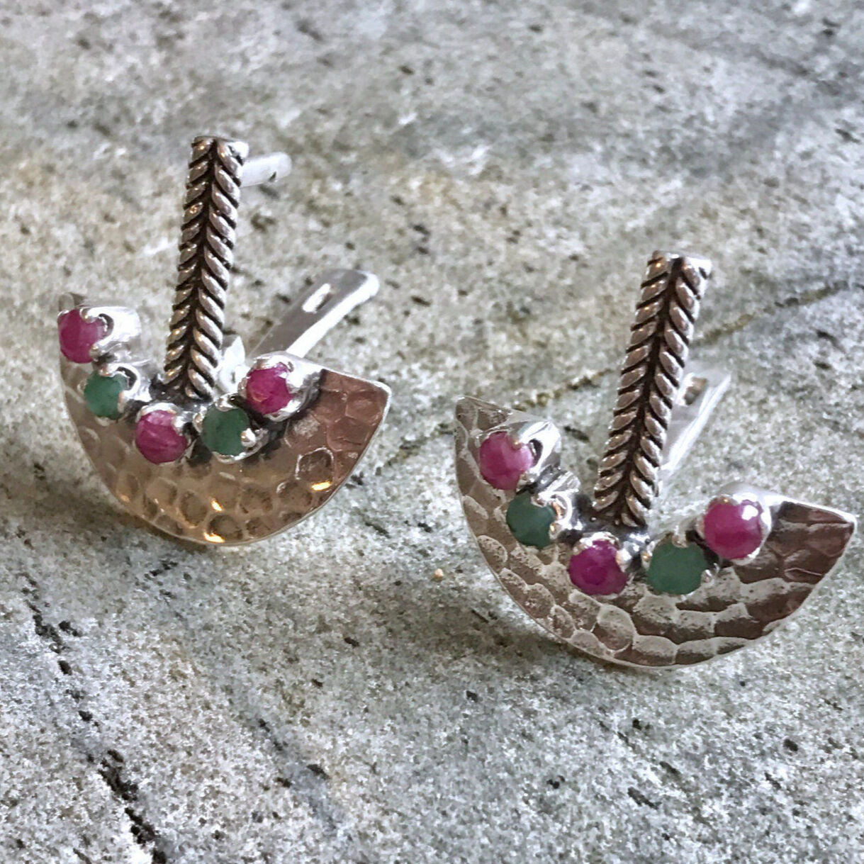 Natural Emerald Earrings made in 925 Sterling Silver with Round Natural Green Emerald in Prong setting, May Birthstone gift idea, symbolizes growth, harmony, and deep emotional healing, ideal for everyday wear and perfect for birthday gifting and special occasions.