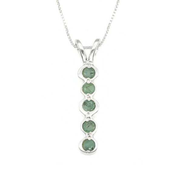 Natural Emerald Pendant made in 925 Sterling Silver with Round Natural Green Emerald in Flush setting, May Birthstone gift idea, symbolizes growth, harmony, and deep emotional healing, ideal for everyday wear and perfect for birthday gifting and special occasions.