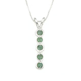 Natural Emerald Pendant made in 925 Sterling Silver with Round Natural Green Emerald in Flush setting, May Birthstone gift idea, symbolizes growth, harmony, and deep emotional healing, ideal for everyday wear and perfect for birthday gifting and special occasions.