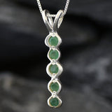 Emerald Pendant, Natural Emerald, May Birthstone, Bubble Pendant, Line Pendant, Vertical Pendant, Vintage Pendant, Emerald Necklace, Silver