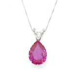 Gold Alexandrite Necklace- Statement Alexandrite Necklace - Pink Teardrop Pendant