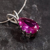 Pink Alexandrite Pendant, Teardrop Pendant, Created Alexandrite, Pink Pendant, Pink Alexandrite, Alexandrite Pendant, Silver Pendant, Pink