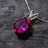 Pink Alexandrite Pendant, Teardrop Pendant, Created Alexandrite, Pink Pendant, Pink Alexandrite, Alexandrite Pendant, Silver Pendant, Pink