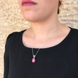 Pink Alexandrite Pendant, Teardrop Pendant, Created Alexandrite, Pink Pendant, Pink Alexandrite, Alexandrite Pendant, Silver Pendant, Pink