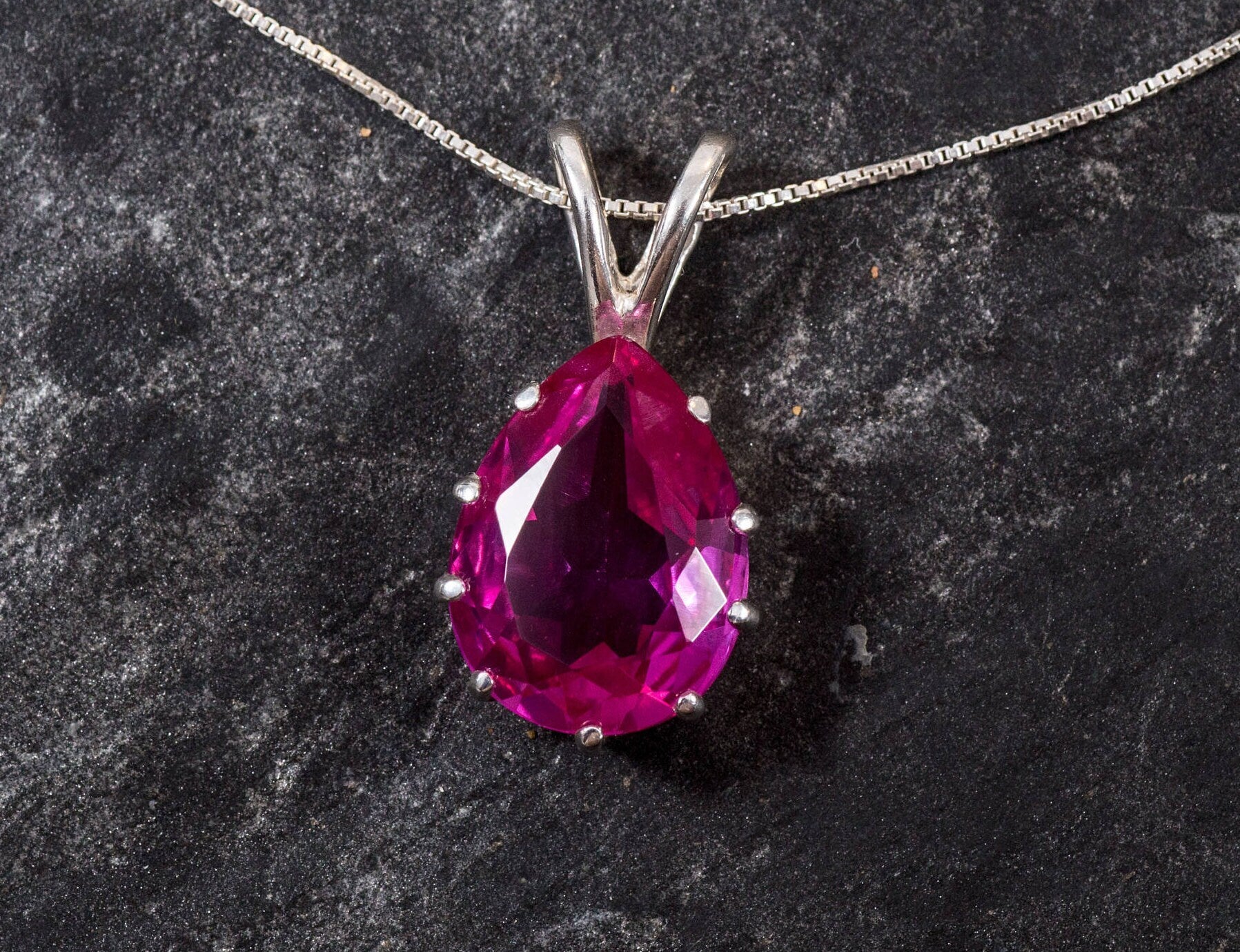 Pink Alexandrite Pendant, Teardrop Pendant, Created Alexandrite, Pink Pendant, Pink Alexandrite, Alexandrite Pendant, Silver Pendant, Pink