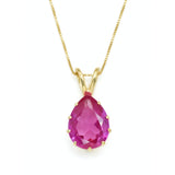 Alexandrite Necklace - Pink Teardrop Pendant - Pink Statement Necklace