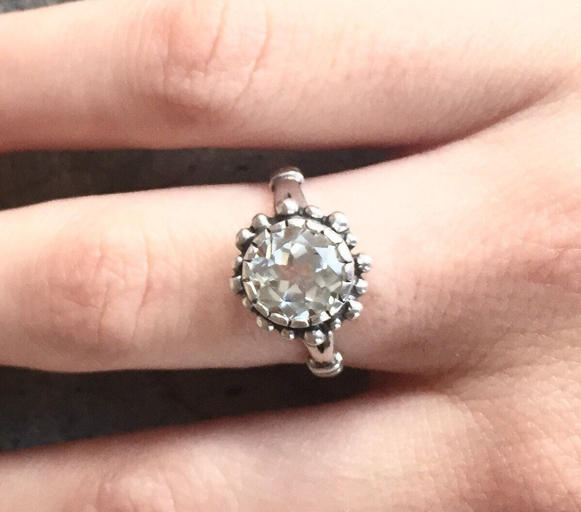 Diamond Ring, Created Diamond Ring, Created Diamond, Promise Ring, Cubic Zircon Ring, Vintage Ring, Solid silver Ring, Bridal Ring, Diamond