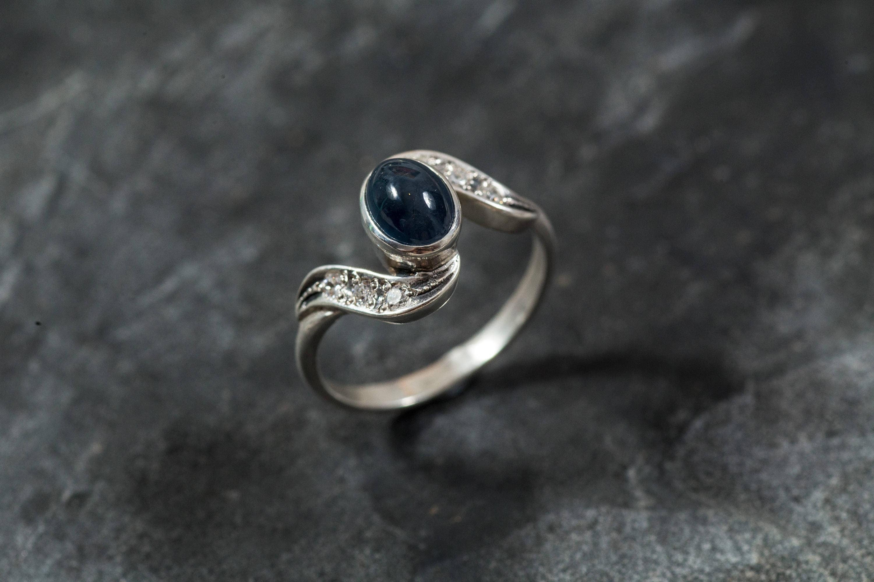 Natural Sapphire Ring made in 925 Sterling Silver with Oval Natural Blue Sapphire in Bezel setting, September Birthstone gift idea, symbolizes sincerity, truth, and faithfulness, ideal for everyday wear and perfect for birthday gifting and special occasions.