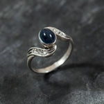Natural Sapphire Ring made in 925 Sterling Silver with Oval Natural Blue Sapphire in Bezel setting, September Birthstone gift idea, symbolizes sincerity, truth, and faithfulness, ideal for everyday wear and perfect for birthday gifting and special occasions.