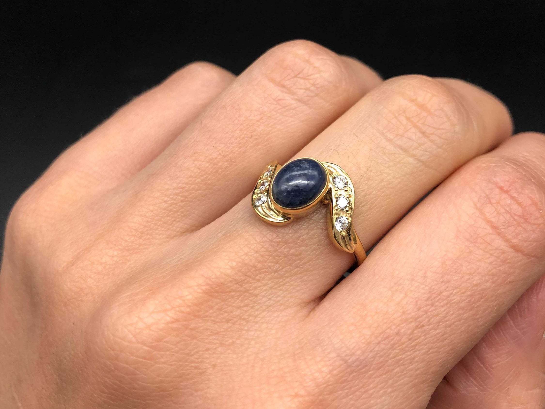 Elegant 18k Gold Vermeil ring featuring an oval Blue Sapphire, perfect for everyday wear and September birthday gifting.