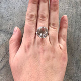 Large Topaz Ring - White Topaz Ring - Statement Solitaire Ring