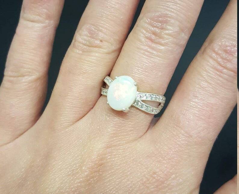 Larimar Ring, March Birthstone, Natural Larimar, Vintage Ring, March Ring, Jewel of Atlantis, Solid Silver Ring, Silver Promise Ring, larima