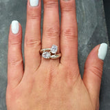 Two Stone Diamond Ring - Sparkly Vintage Ring - Classic Bridal Ring