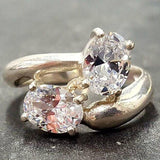 Two Stone Diamond Ring - Sparkly Vintage Ring - Classic Bridal Ring