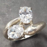 Two Stone Diamond Ring - Sparkly Vintage Ring - Classic Bridal Ring