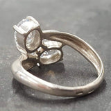 Two Stone Diamond Ring - Sparkly Vintage Ring - Classic Bridal Ring